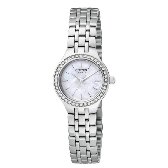 NWT CITIZEN WOMEN'S WATCH EJ6040-51D, W/ MOTHER OF PEARL W/ SWAROVSKI CRYSTALS - Picture 3 of 12